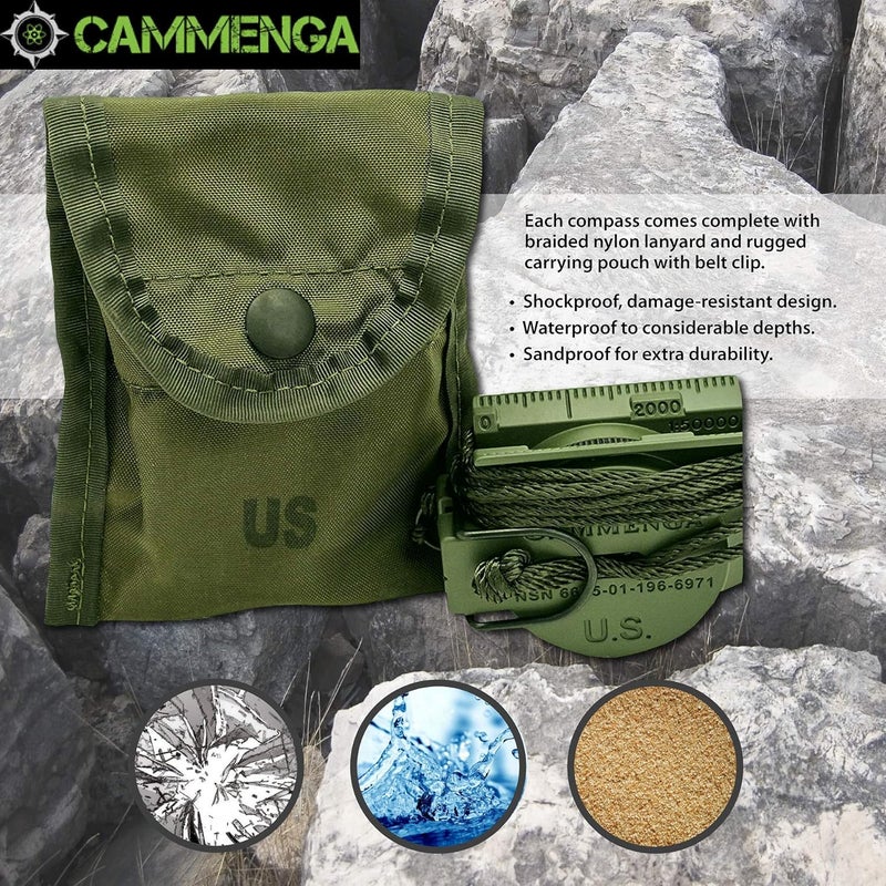 Cammenga CMMG Official US Military Tritium Lensatic Compass - Olive Drab, Waterproof, Handheld - Image 5
